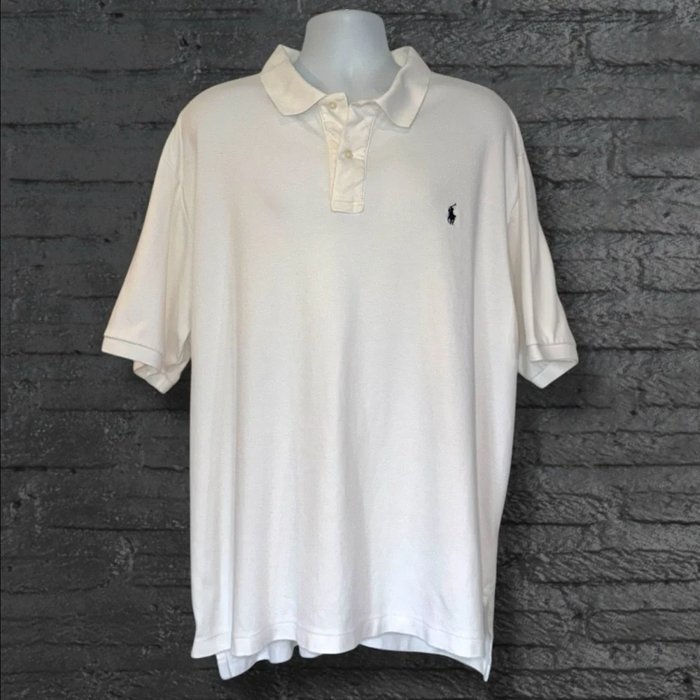 Polo Ralph Lauren 2XB White Classic Fit Polo Shirt Blue Pony Logo